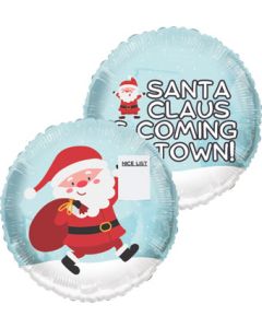 LRG SHP NICE LIST SANTA IS COMING 24" (PKG)