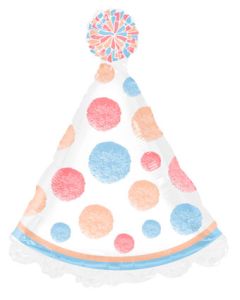 LRG SHP POM POM PARTY HAT 24" (PKG)