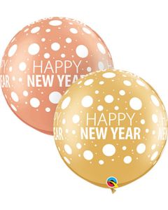 30C HAPPY NEW YEAR DOTS ARD GOLD & ROSE GOLD (PACK2)(D) sale