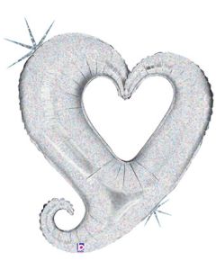 LRG SHP CHAIN OF HEARTS SILVER (HOLO) 37" (BAG 1)(D) sale