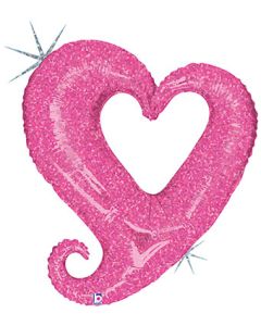 LRG SHP LINKY CHAIN OF HEARTS PINK 37"(HOLO)(BAG 1)(D) sale