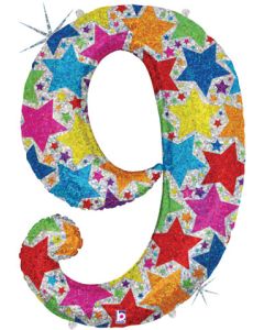 LRG SHP NUMBER 9 HOLO DESIGNER MEGALOON 34" (PKG)(D) sale