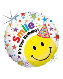 18C HB SMILE ITS YOUR BIRTHDAY HAT (HOLOGRAPHIC)(PKG)