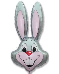 LRG SHP FLEXMETAL BUNNY RABBIT HEAD GREY 35"