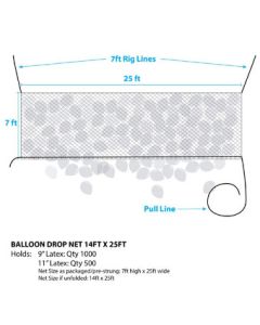 BALLOON DROP NET 14'x 25'(1000 9" BALLOONS)