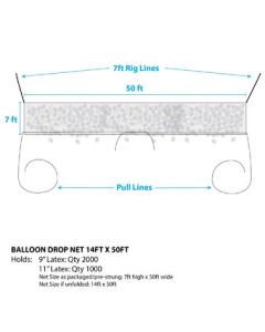 BALLOON DROP NET 14'x 50'(2000 9" BALLOONS)