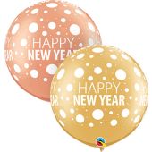30C HAPPY NEW YEAR DOTS ARD GOLD & ROSE GOLD (PACK2)(D) sale